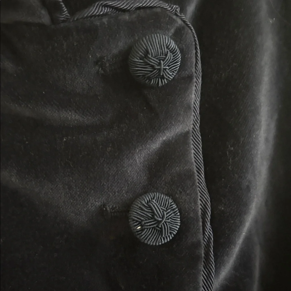 Vtg. Guess Navy Blue Velvet Romantic Renaissance Bridgerton Style Vest